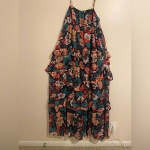Floral Ruffle Maxi Long dress